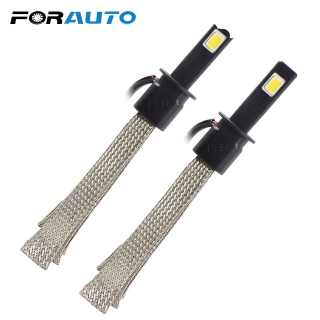 Conversion Kit Aluminum Alloy Belt Heat Dissipation Led Headlight 30W/Each Bulb Light Source Car Styling 3200Lm 6000K H1 Forauto/hoodmat.com