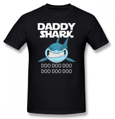 S33 Fathers Day T Shirt Daddy Shark T-Shirt Doo Father S Day Gift Tee Shirt Cartoon Print Big Plus Size Graphic T Shirts Bkmy/hoodmat.com